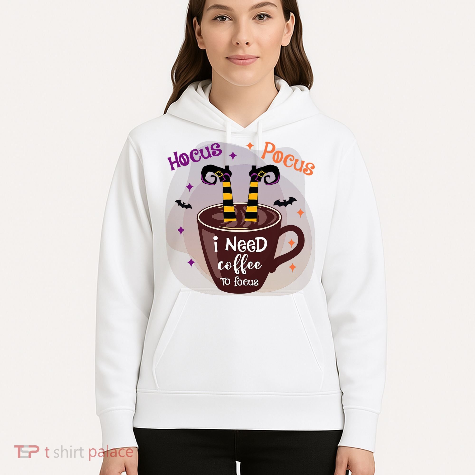 Hocus Pocus I Need Coffee To Focus Funny Halloween Costume Hoodie