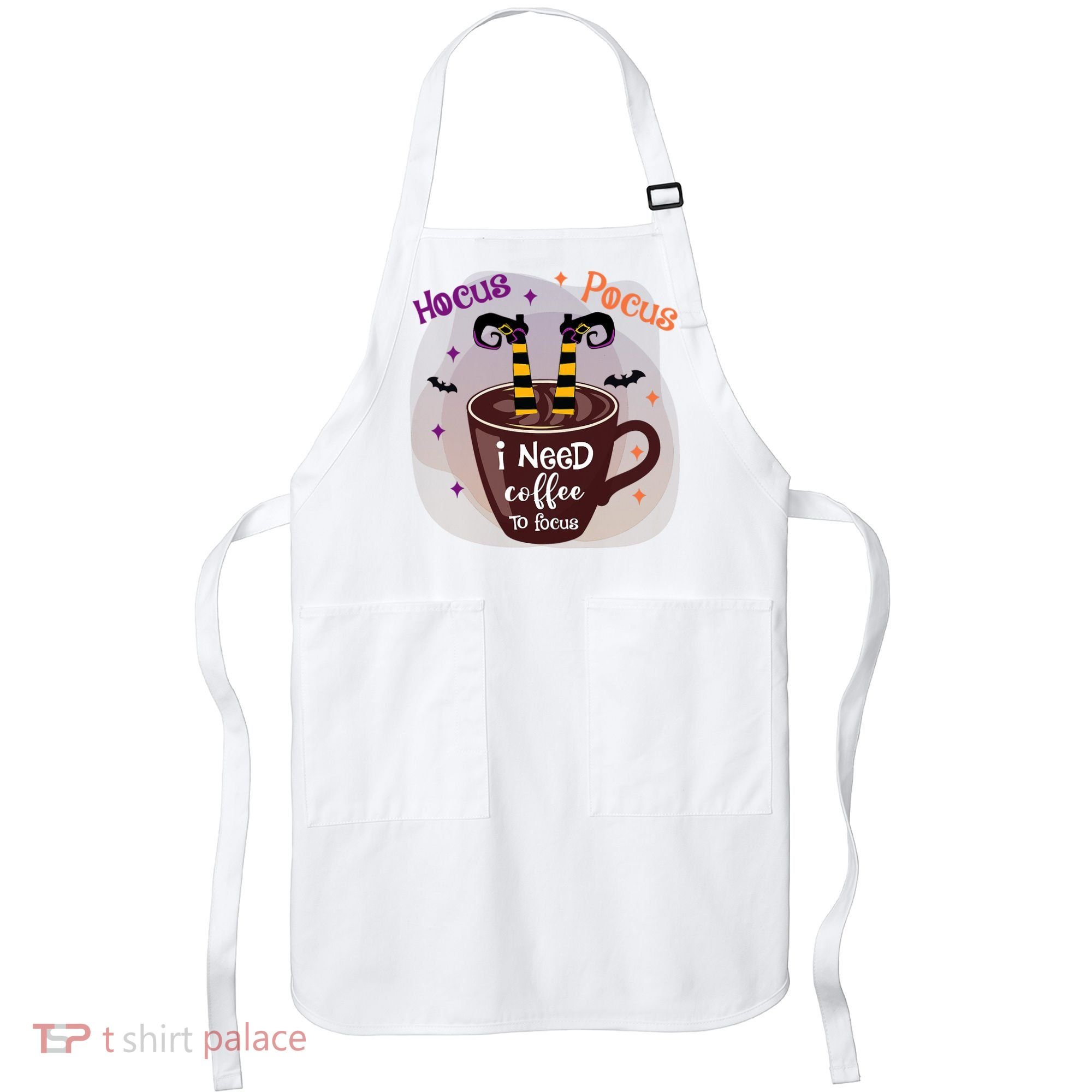 Hocus Pocus I Need Coffee To Focus Funny Halloween Costume Apron