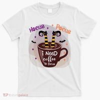 Hocus Pocus I Need Coffee To Focus Funny Halloween Costume T-Shirt thumb 0