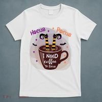 Hocus Pocus I Need Coffee To Focus Funny Halloween Costume T-Shirt thumb 5