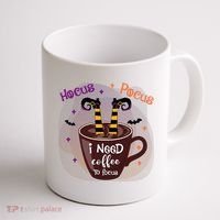 Hocus Pocus I Need Coffee To Focus Funny Halloween Costume Coffee Mug thumb 1