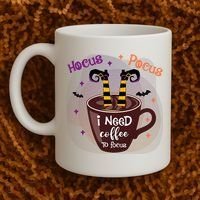 Hocus Pocus I Need Coffee To Focus Funny Halloween Costume Coffee Mug thumb 2