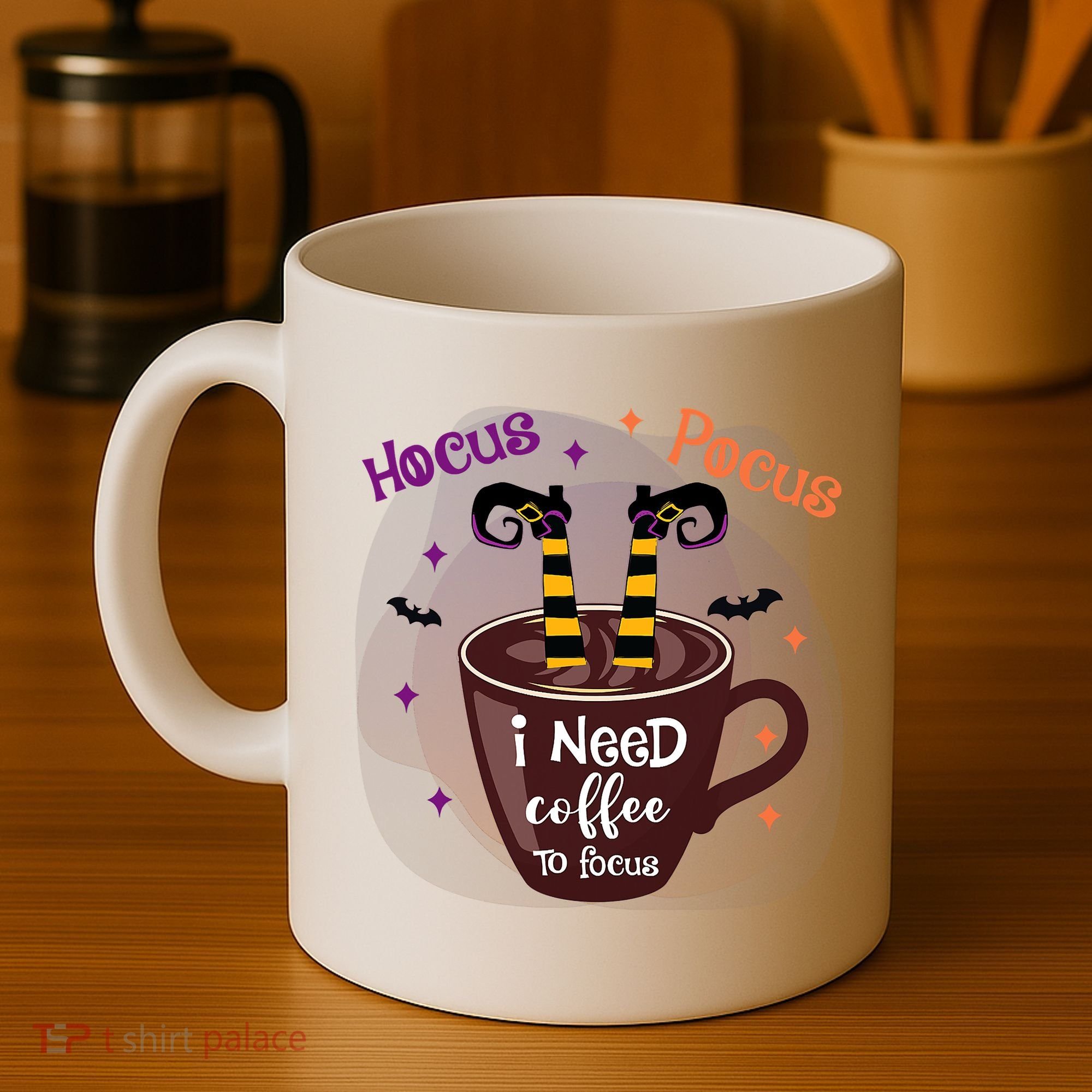Hocus Pocus I Need Coffee To Focus Funny Halloween Costume Coffee Mug