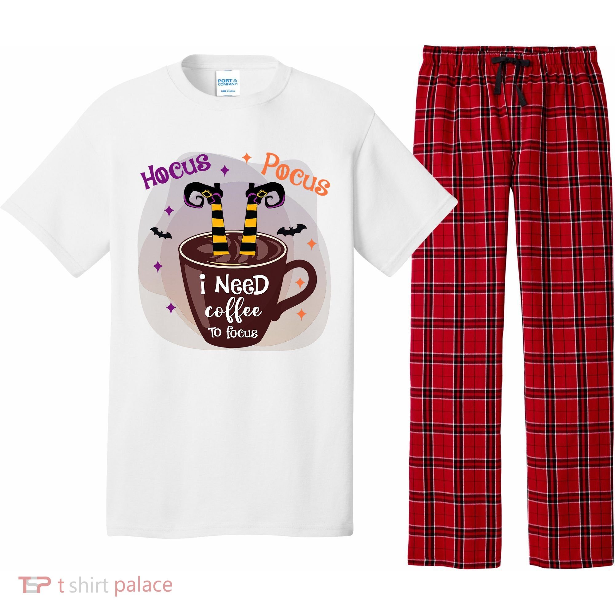 Hocus Pocus I Need Coffee To Focus Funny Halloween Costume Pajama Set