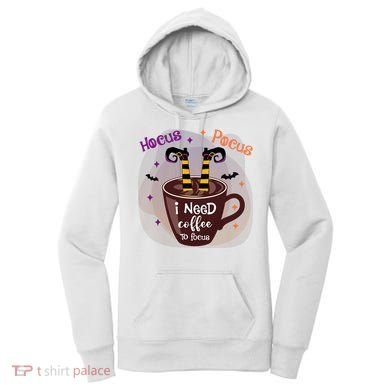 Hocus Pocus I Need Coffee To Focus Funny Halloween Costume Women's Hoodie