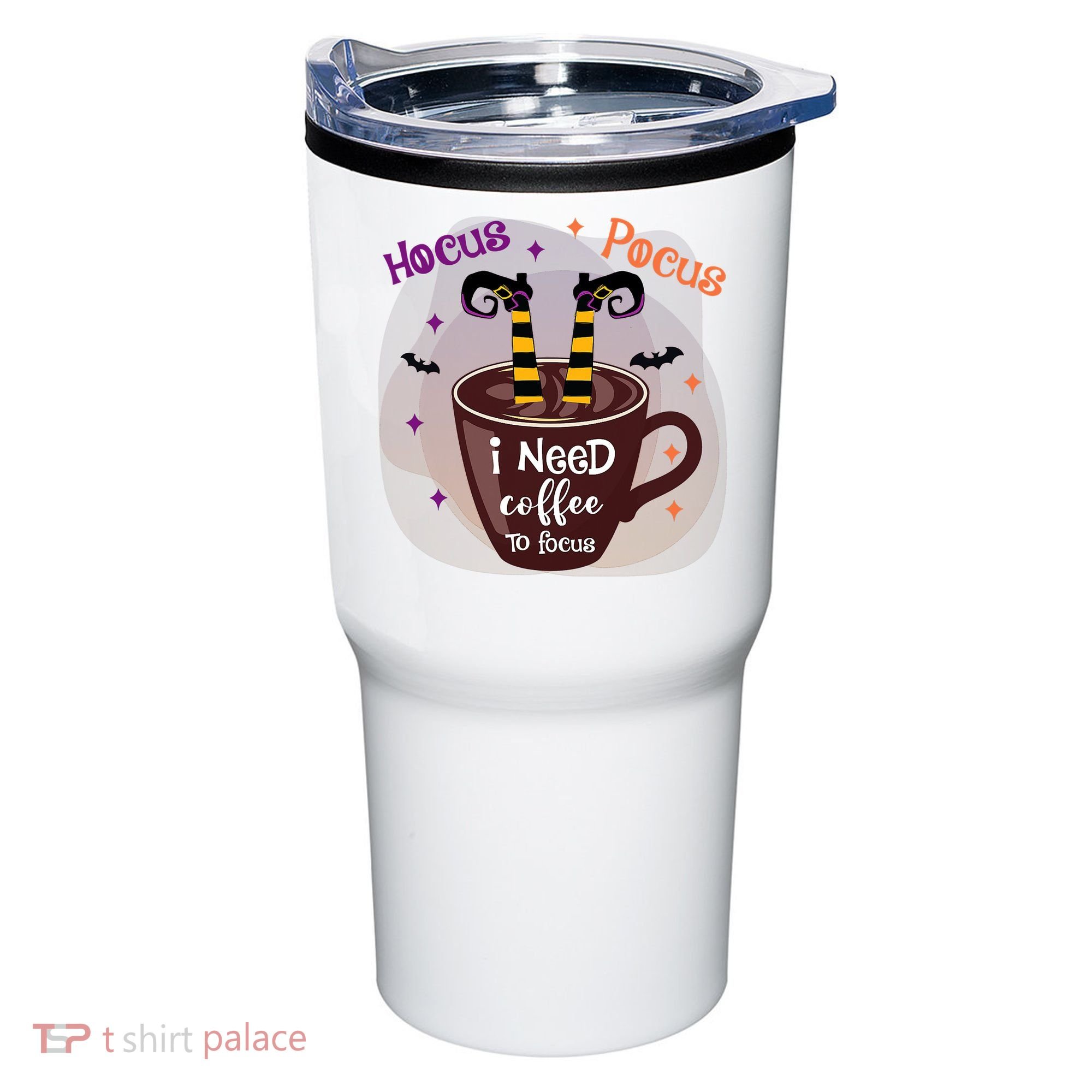 Hocus Pocus I Need Coffee To Focus Funny Halloween Costume Tumbler