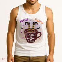 Hocus Pocus I Need Coffee To Focus Funny Halloween Costume Tank Top thumb 3