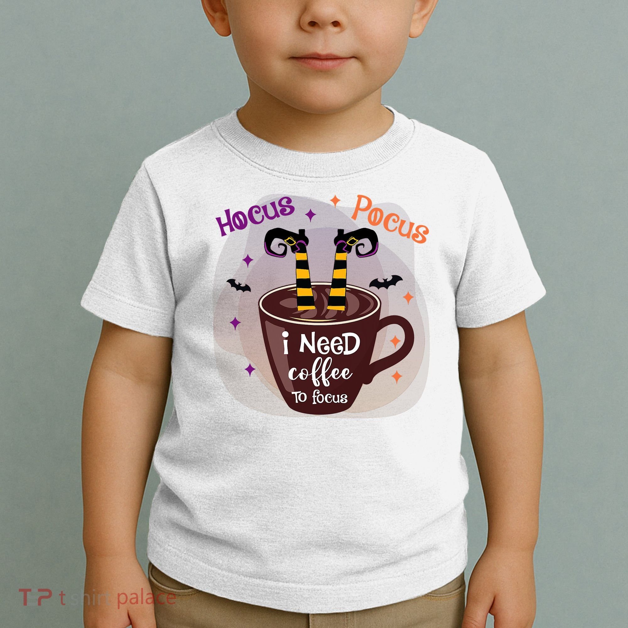 Hocus Pocus I Need Coffee To Focus Funny Halloween Costume Toddler T-Shirt