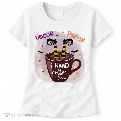 Hocus Pocus I Need Coffee To Focus Funny Halloween Costume Women's T-Shirt