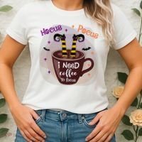 Hocus Pocus I Need Coffee To Focus Funny Halloween Costume Women's T-Shirt thumb 2