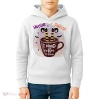 Hocus Pocus I Need Coffee To Focus Funny Halloween Costume Kids Hoodie thumb 4