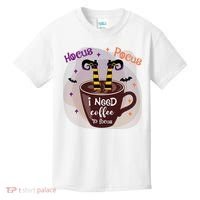 Hocus Pocus I Need Coffee To Focus Funny Halloween Costume Kids T-Shirt thumb 0