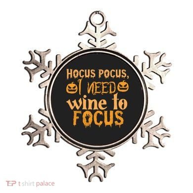 Hocus Pocus I Need Wine To Focus Halloween Quote Ornament