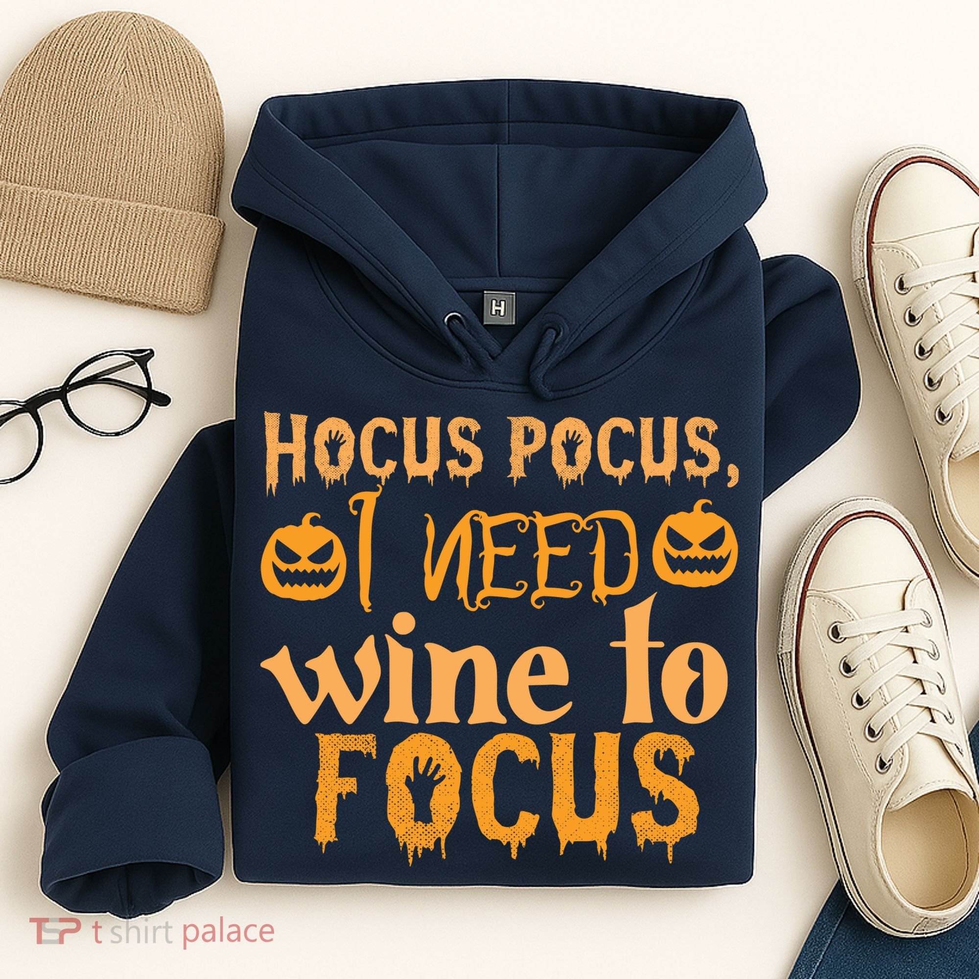 Hocus Pocus I Need Wine To Focus Halloween Quote Hoodie