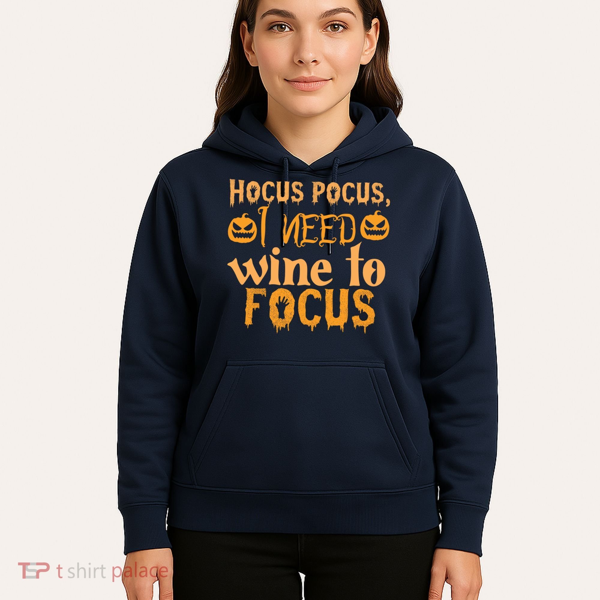 Hocus Pocus I Need Wine To Focus Halloween Quote Hoodie