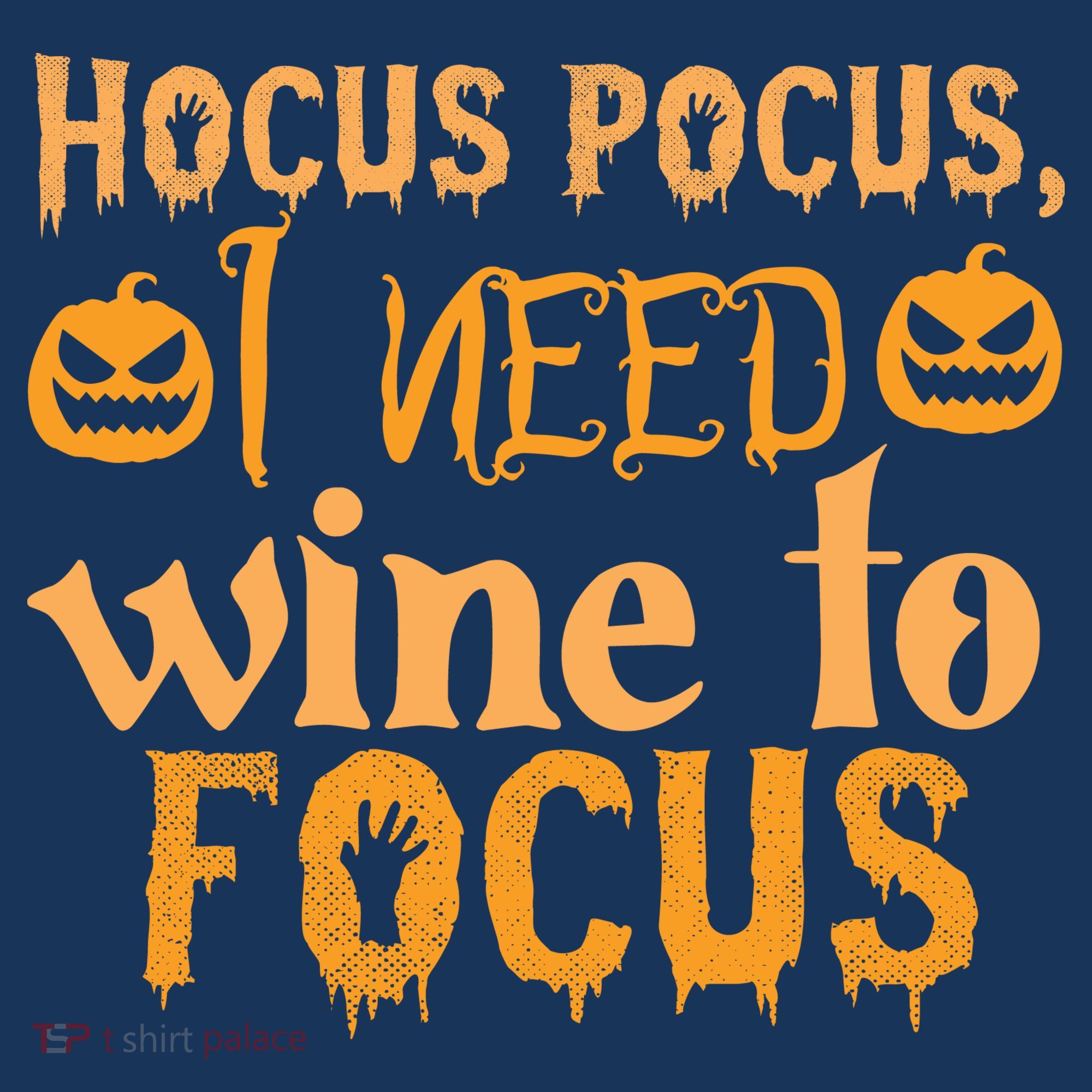 Hocus Pocus I Need Wine To Focus Halloween Quote Apron