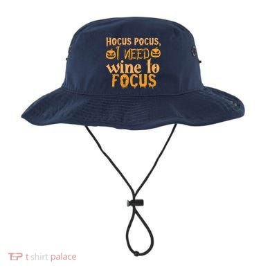 Hocus Pocus I Need Wine To Focus Halloween Quote Bucket Hat