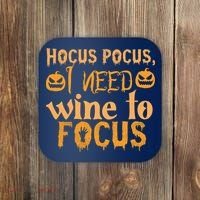 Hocus Pocus I Need Wine To Focus Halloween Quote Coaster thumb 0