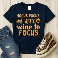 Hocus Pocus I Need Wine To Focus Halloween Quote Women's T-Shirt thumb 3