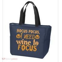 Hocus Pocus I Need Wine To Focus Halloween Quote Tote Bag thumb 3