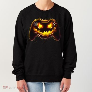 Halloween Pumpkin Jack O Lantern Face Video Game Controller Women's Sweatshirt