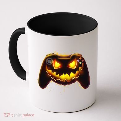 Halloween Pumpkin Jack O Lantern Face Video Game Controller Coffee Mug
