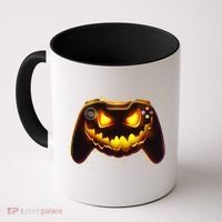 Halloween Pumpkin Jack O Lantern Face Video Game Controller Coffee Mug thumb 0
