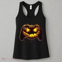 Halloween Pumpkin Jack O Lantern Face Video Game Controller Women's Tank Top thumb 3