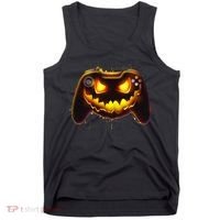 Halloween Pumpkin Jack O Lantern Face Video Game Controller Tank Top thumb 0