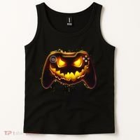Halloween Pumpkin Jack O Lantern Face Video Game Controller Tank Top thumb 2