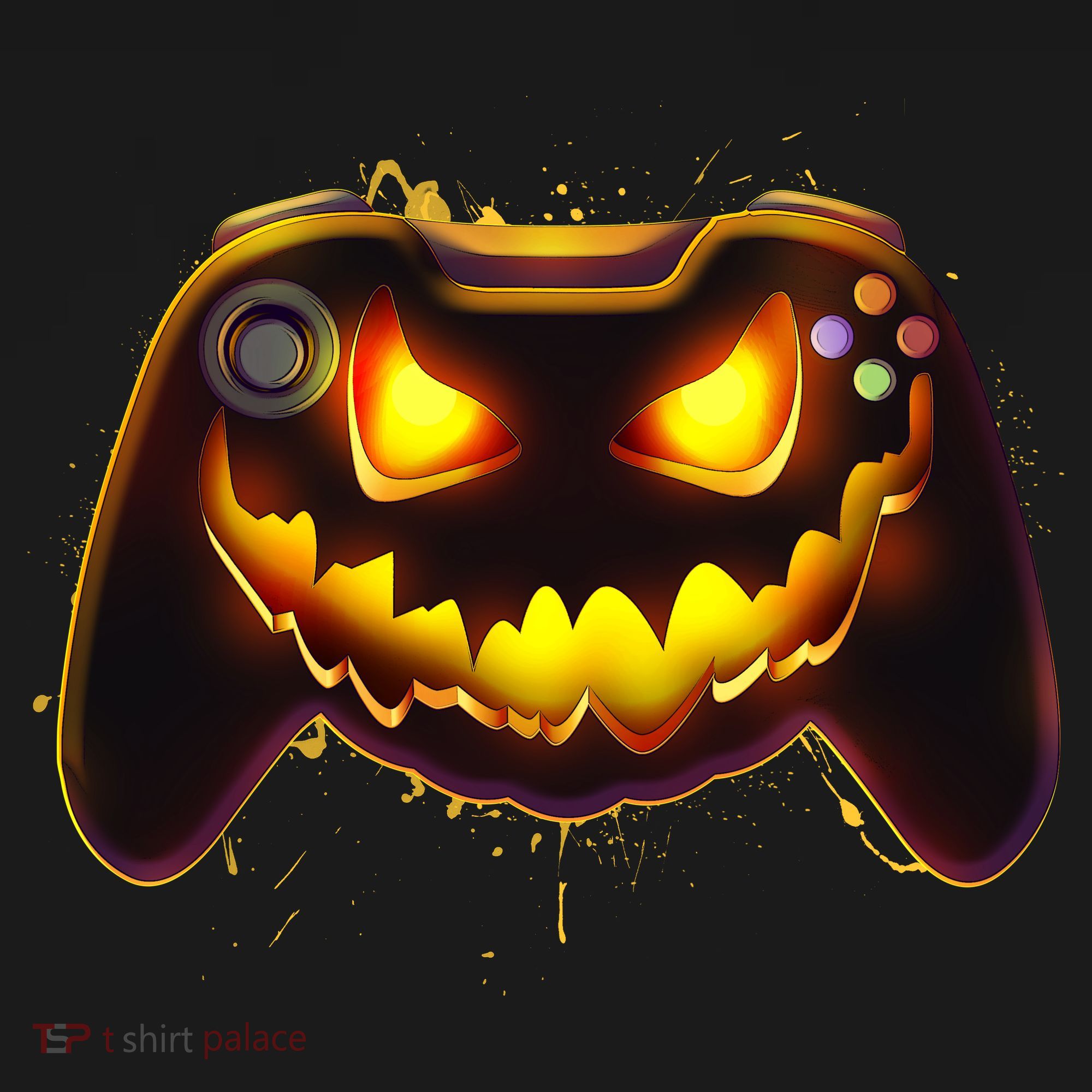 Halloween Pumpkin Jack O Lantern Face Video Game Controller Tank Top