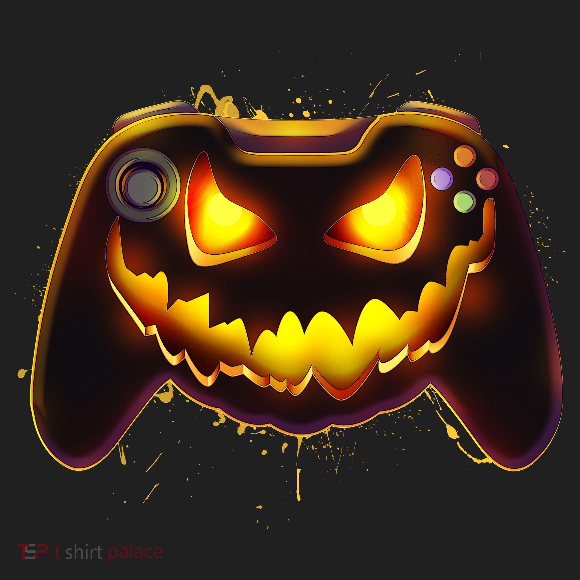 Halloween Pumpkin Jack O Lantern Face Video Game Controller Golf Towel