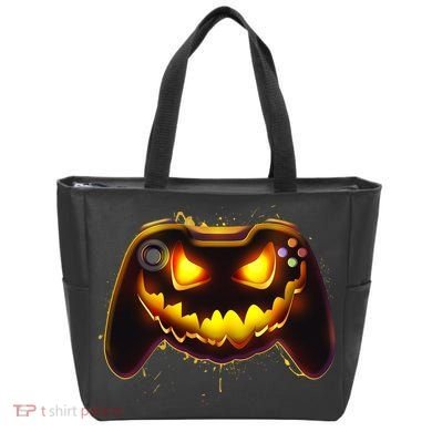 Halloween Pumpkin Jack O Lantern Face Video Game Controller Tote Bag