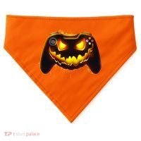 Halloween Pumpkin Jack O Lantern Face Video Game Controller USA-Made Doggie Bandana thumb 0