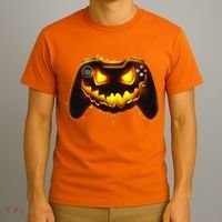 Halloween Pumpkin Jack O Lantern Face Video Game Controller T-Shirt thumb 3