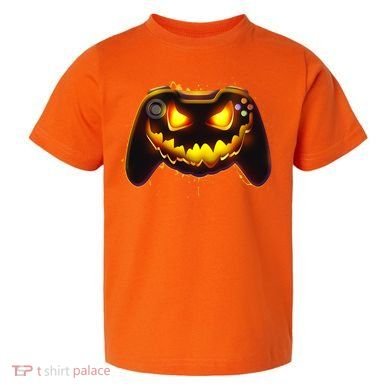 Halloween Pumpkin Jack O Lantern Face Video Game Controller Toddler T-Shirt