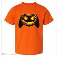 Halloween Pumpkin Jack O Lantern Face Video Game Controller Toddler T-Shirt thumb 0