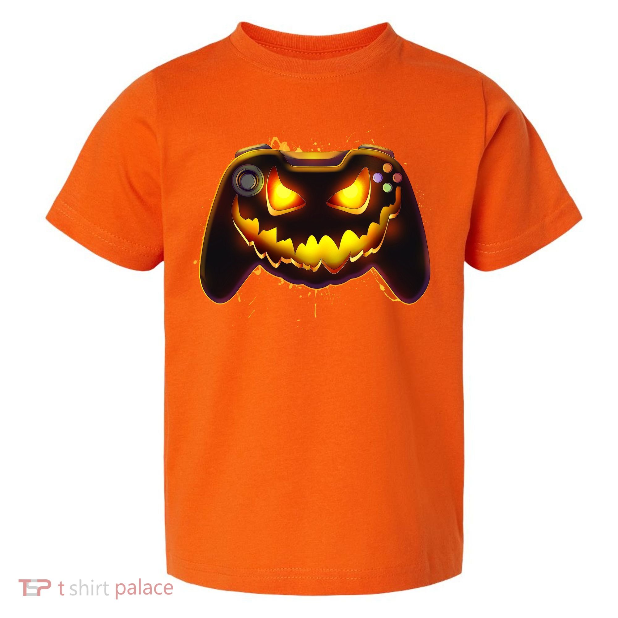 Halloween Pumpkin Jack O Lantern Face Video Game Controller Toddler T-Shirt