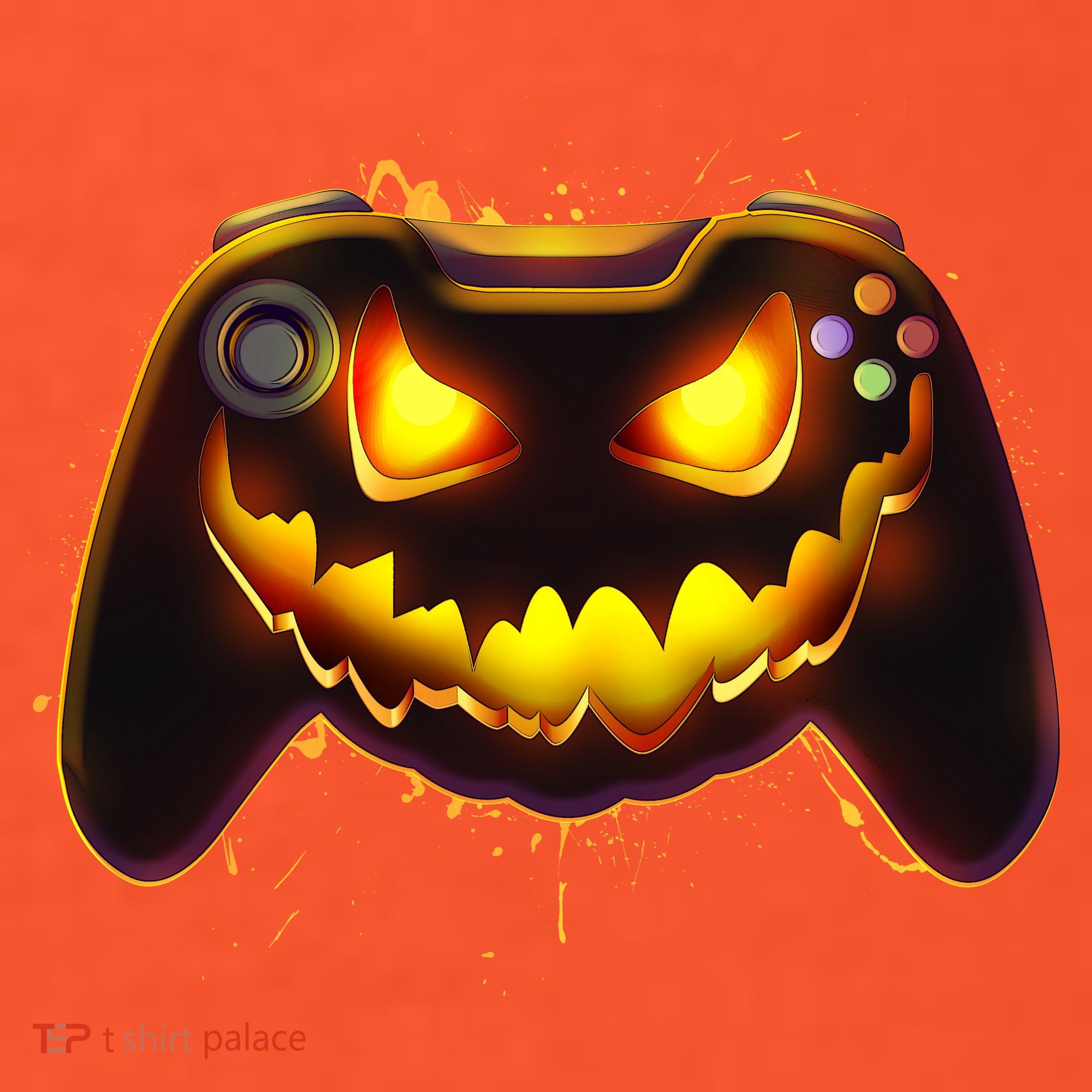 Halloween Pumpkin Jack O Lantern Face Video Game Controller Toddler T-Shirt