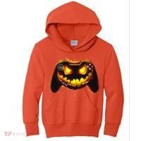 Halloween Pumpkin Jack O Lantern Face Video Game Controller Kids Hoodie thumb 0