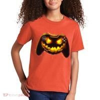 Halloween Pumpkin Jack O Lantern Face Video Game Controller Kids T-Shirt thumb 2