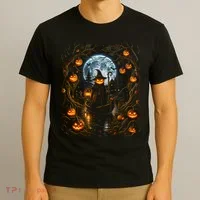 Halloween Pumpkin Jack O Lantern Witch Moonlit T-Shirt thumb 3