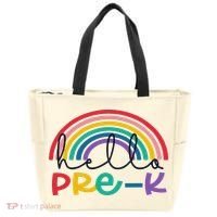 Hello Pre K Rainbow Back To School Teacher Student Tote Bag thumb 0