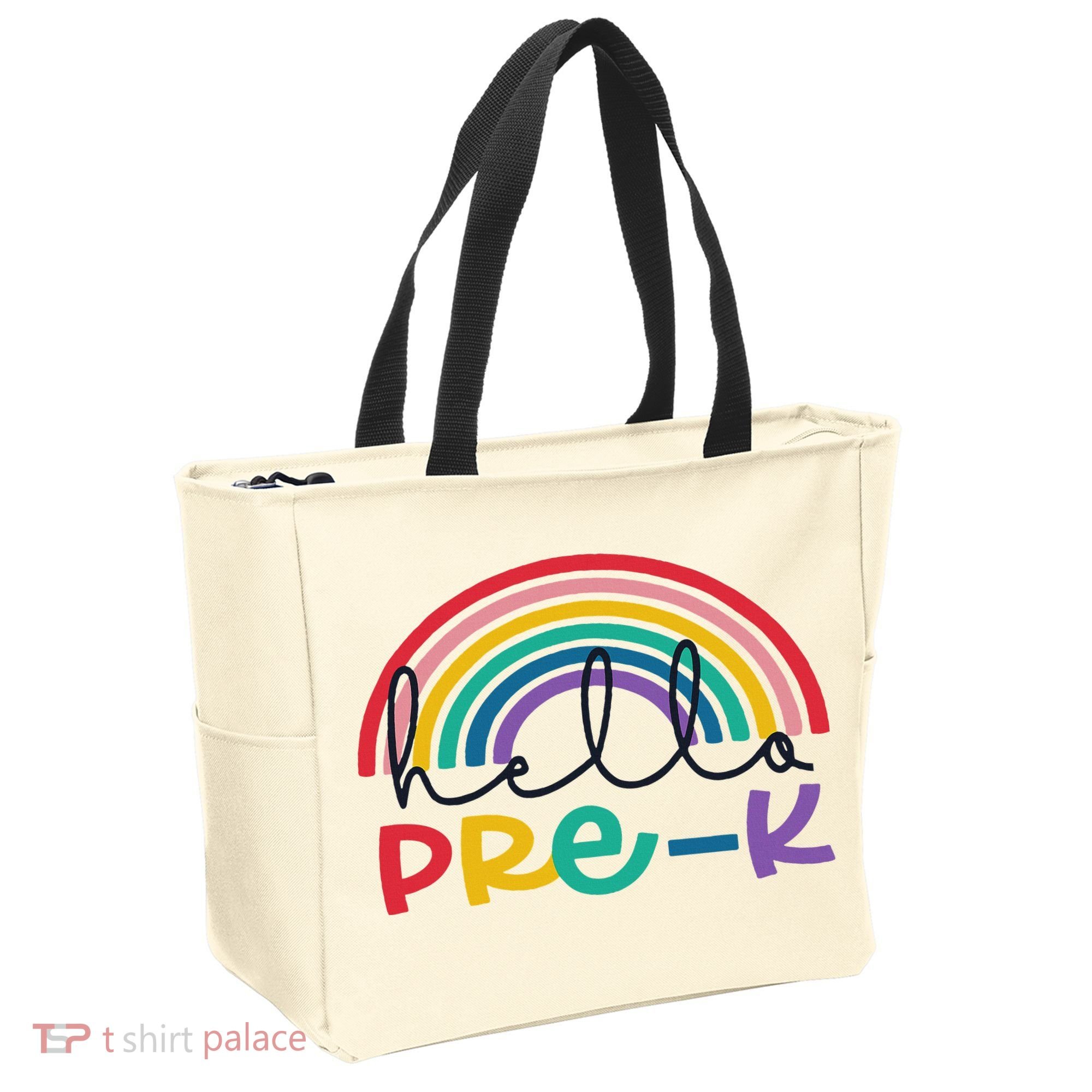 Hello Pre K Rainbow Back To School Teacher Student Tote Bag