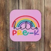 Hello Pre K Rainbow Back To School Teacher Student Coaster thumb 0
