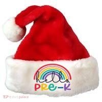 Hello Pre K Rainbow Back To School Teacher Student Santa Hat thumb 0