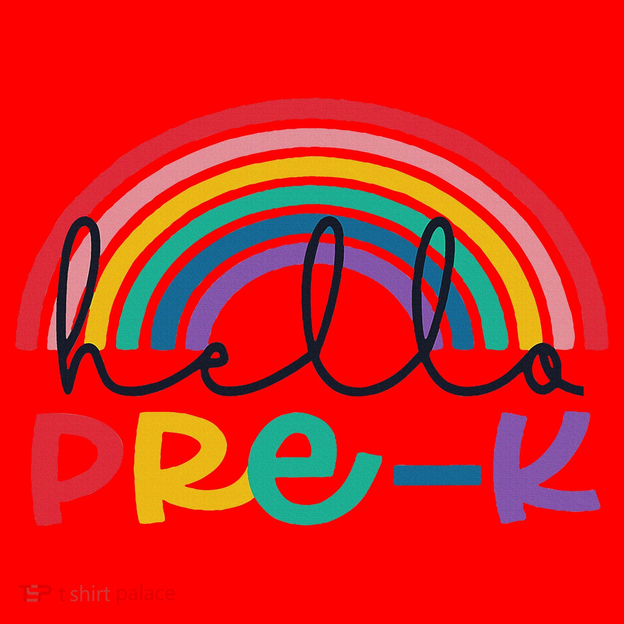 Hello Pre K Rainbow Back To School Teacher Student Santa Hat