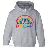 Hello Pre K Rainbow Back To School Teacher Student Toddler Hoodie thumb 0