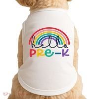 Hello Pre K Rainbow Back To School Teacher Student Doggie Tank thumb 0