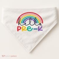 Hello Pre K Rainbow Back To School Teacher Student USA-Made Doggie Bandana thumb 0